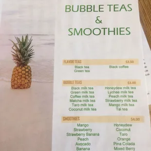 menu