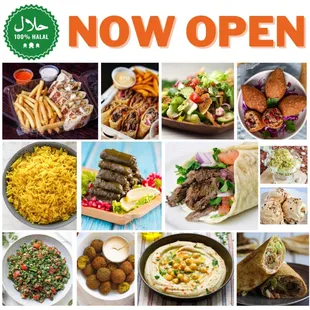 a collage of different foods