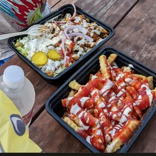Fries, chicken plate