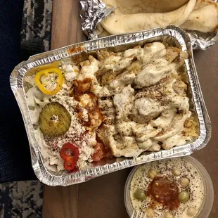 Chicken Shawarma Plate Hummus