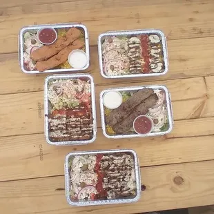 a variety of foods in containers