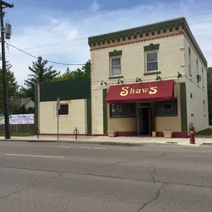 the outside of the building