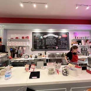 a woman working in a bakery