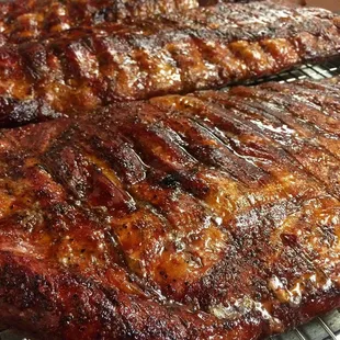 ribs on a grill
