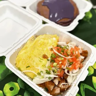 Lechon Kawali Mini Ube Pancakes