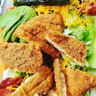 a plate of chicken salad