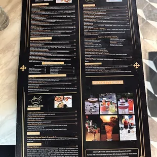 the menu of the restaurant