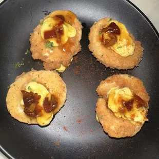 Fried deviled eggs
