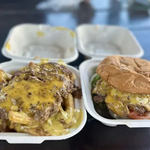 Krazy Fries and an All American Smash Burger - Yum!