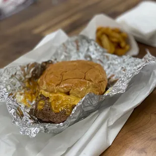 Burger and fries