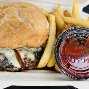 burger and fries