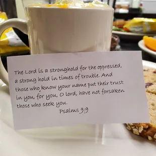 Love the BIble faith based messages that come with each dish.