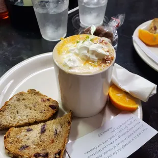 Excellent presentation of the Loaded Bake Potato Soup.
