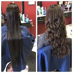 Before and after pics of my hair, cut by Teresa at Shear Magic Salon :)