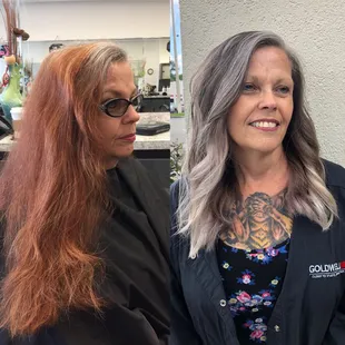 Before &amp; after cut, Color &amp; Style by Jeni!