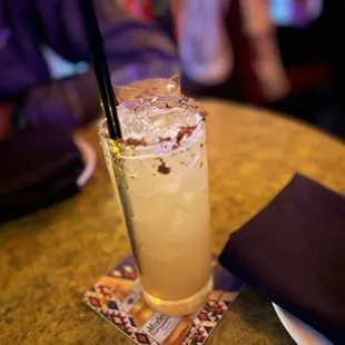 a cocktail on a table