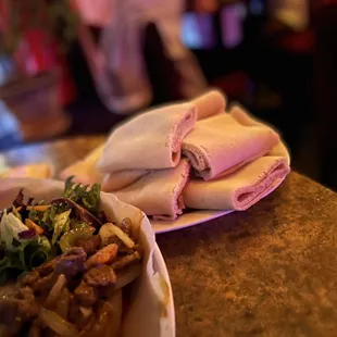 a plate of food on a table