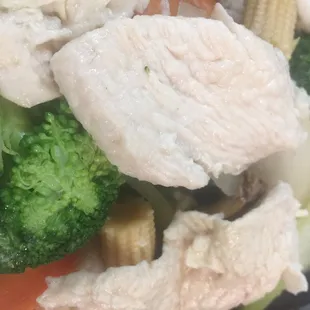 Steamed chicken with mix vegetables