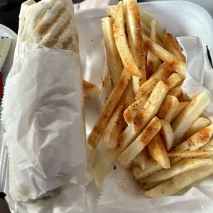 Lamb Shawarma and French Fries