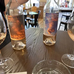 Side-by-side of sweet vs dry rosé. Sheehan Winery Old Town Albuquerque (6/13/2023)