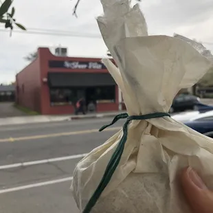 Grabbed a gift card for a friend&apos;s bday and they wrapped it up in a fun little package with fresh lavender