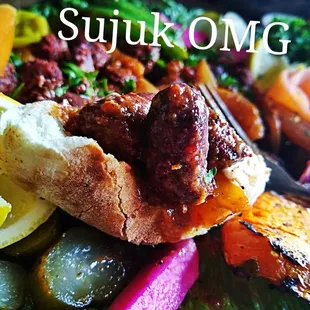 a close up of a plate of food