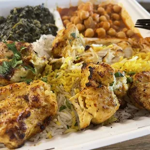 Chicken kabob platter