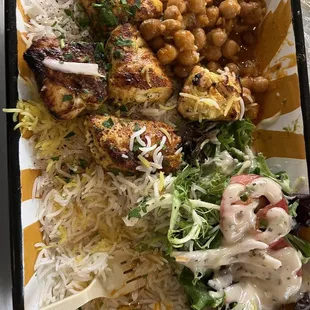 1. Chicken Kabob Platter