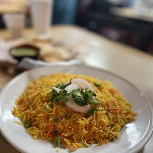 a plate of food on a table