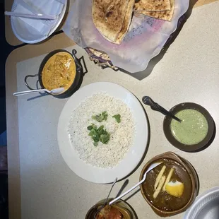 Cheese Naan Karahi Chicken Mixed Veggie Beef dish