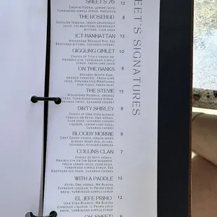 Signature drinks