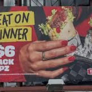 This is how a wrap looks on the billboard.