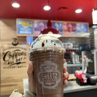 Frozen hot chocolate milkshake
