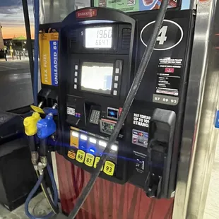 a gas pump at a gas station