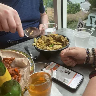 a man and a woman sharing a meal