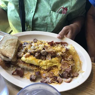 Meat lovers omelette