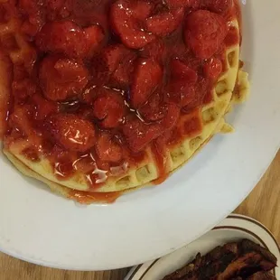 waffles, food