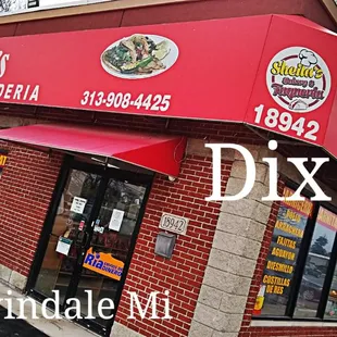 the front of the restaurant