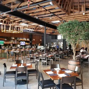 Wonderful open beam ceiling in Shekarchi&apos;s dining area.