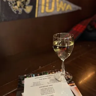 a glass of white wine