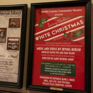 Posters from past shows line the walls. Rumor has it that Elite Jessica T starred in this show..