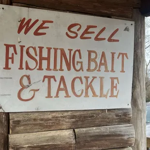 Fishing Bait and Tackle inside.