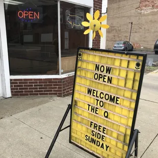 a sign for a business