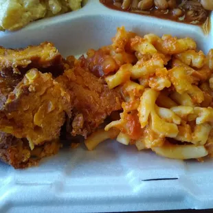 Mac n cheese and corn pudding