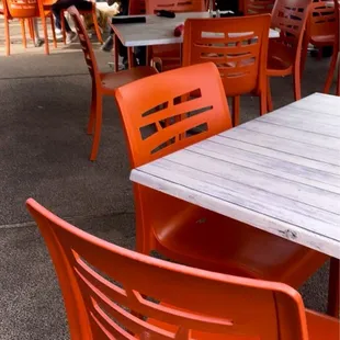 an outdoor dining area