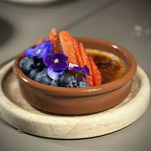 Orange blossom creme brulee