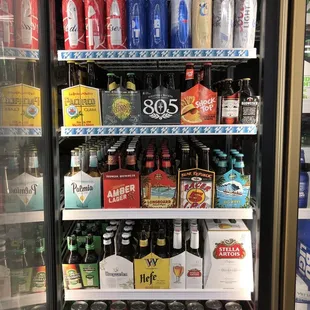 a refrigerator full of beer