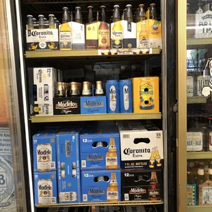 a variety of beer bottles