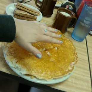 The pancake was delicious &amp; huge!