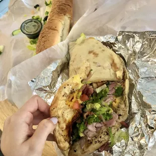 The Club in their homemade wrap with homemade dressing! The wraps are more like pitas! So good and filling!